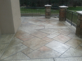 Stamped concrete patio outside a golf country club in Lansing, Michigan.